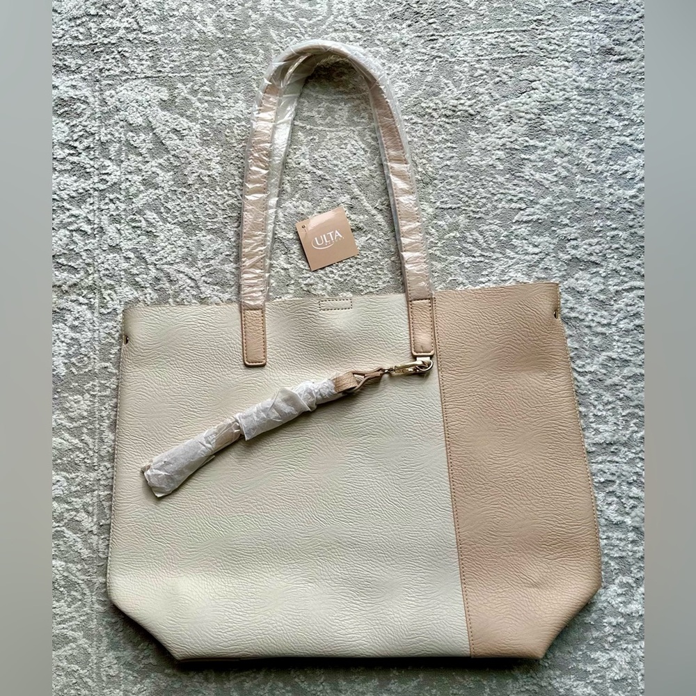 Ulta Beauty Cream and Beige Two-Tone Tote